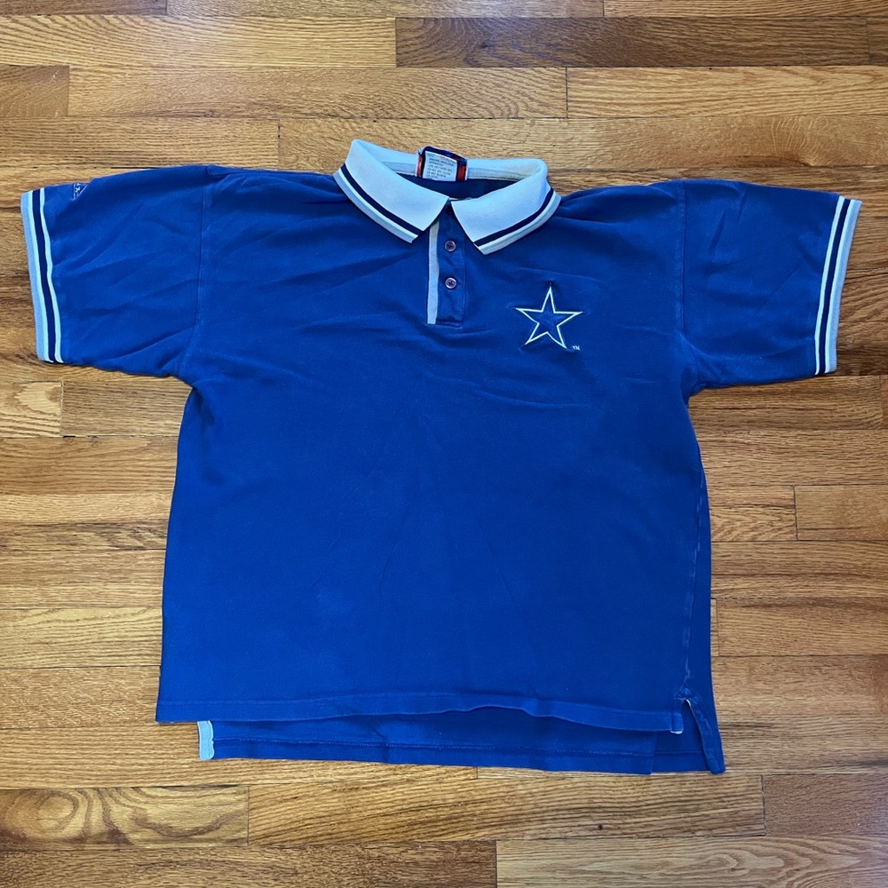 90s Dallas Cowboys Apex One Polo Shirt rare football nfl medium sportswear